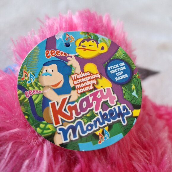 Krazy Monkeys - Makes Monkey Sound When Pressed - Pink/Blue Suction Cup Hands - Picture 5 of 11